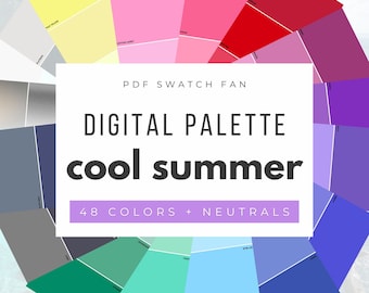 Cool Summer Color Palette DIGITAL SWATCH FAN 12 Seasons, Color
