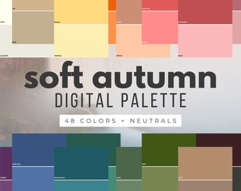 Soft Autumn Color Palette: 48 Color Swatch Fan (Digital Download)