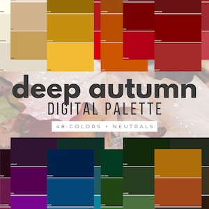 Deep Autumn Color Palette  DIGITAL SWATCH FAN 12 seasons, dark autumn, color analysis, autumn seasons, true autumn, color fan pdf - DA12