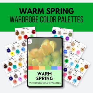 Warm Spring Color Palettes 12 PREMADE WARDROBE PALETTES seasons, color analysis, spring seasons, capsule wardrobe pdf - WSp12