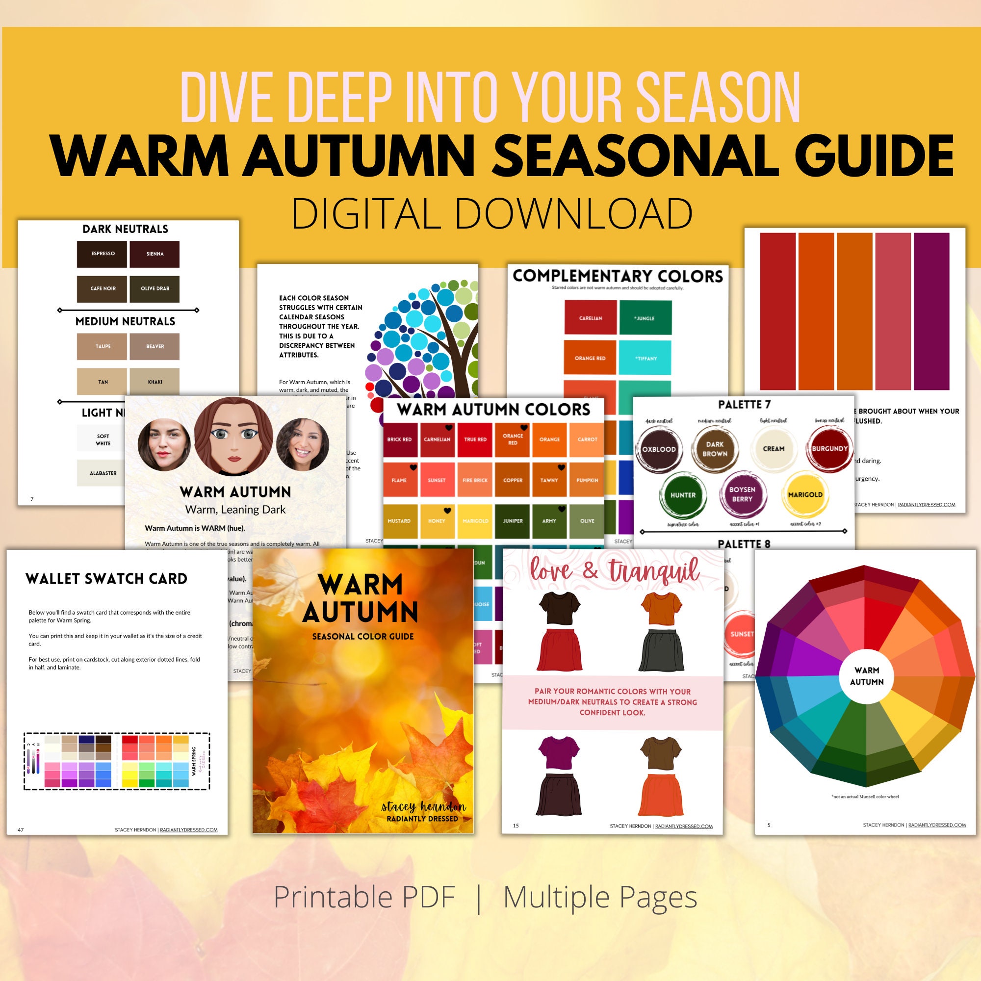 Warm Autumn Color Palette Guide: Seasonal Style E-book (Digital Download)