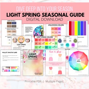 Light Spring Seasonal Guide/ Light Spring Color Guide/ E-book Color Guide/ Printable E-book/ Color analysis/ Spring Color Season - LSp12