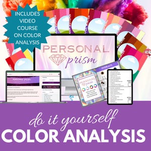 Personal Color Analysis Kit DIY COLOR DRAPING seasonal color analysis, 12 seasons, find your season, Armocromia, color face frames -PCA24