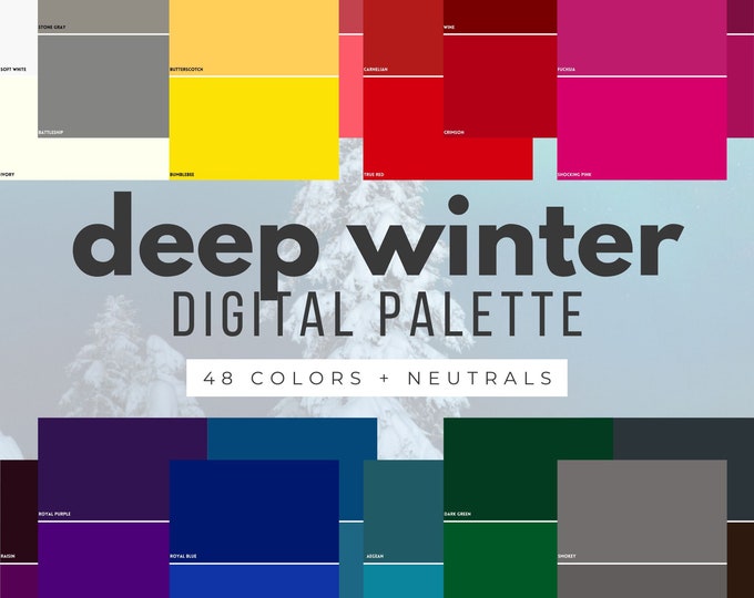Color Matching Deep Winter Deep Winter Color Palette: 48 Colors + Neutrals (digital Swatch Fan) - Etsy