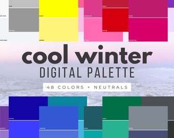 Cool Winter Color Palette DIGITAL SWATCH FAN 12 Seasons, Color Analysis ...