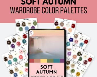 Soft Autumn Color Palettes 12 PREMADE WARDROBE PALETTES seasons, color analysis, autumn seasons, capsule wardrobe pdf - SAu12