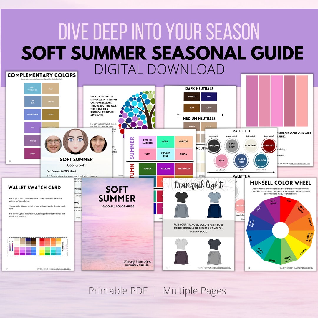 Soft Summer Seasonal Color Guide/ Ebook Guide/ Digital Download