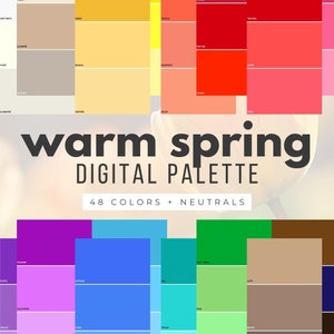Warm Spring Color Palette  DIGITAL SWATCH FAN 12 seasons, color analysis, spring seasons, true spring, color fan pdf - WSp12