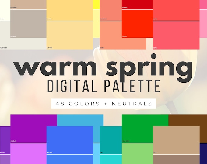 Warm Spring Color Palette DIGITAL SWATCH FAN 12 Seasons, Color Analysis ...