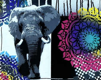 Sunburst Elephant (Digital Print)