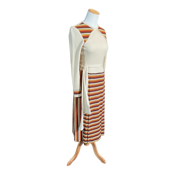 Vintage 1970s Knit Sunset Striped Long Sleeve Max… - image 4