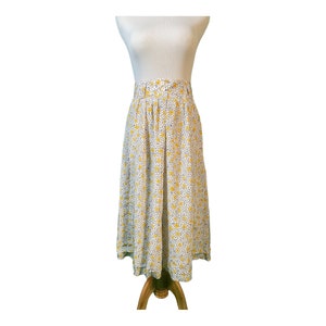 Vintage 1980s Daisy Polka Dot Midi Skirt