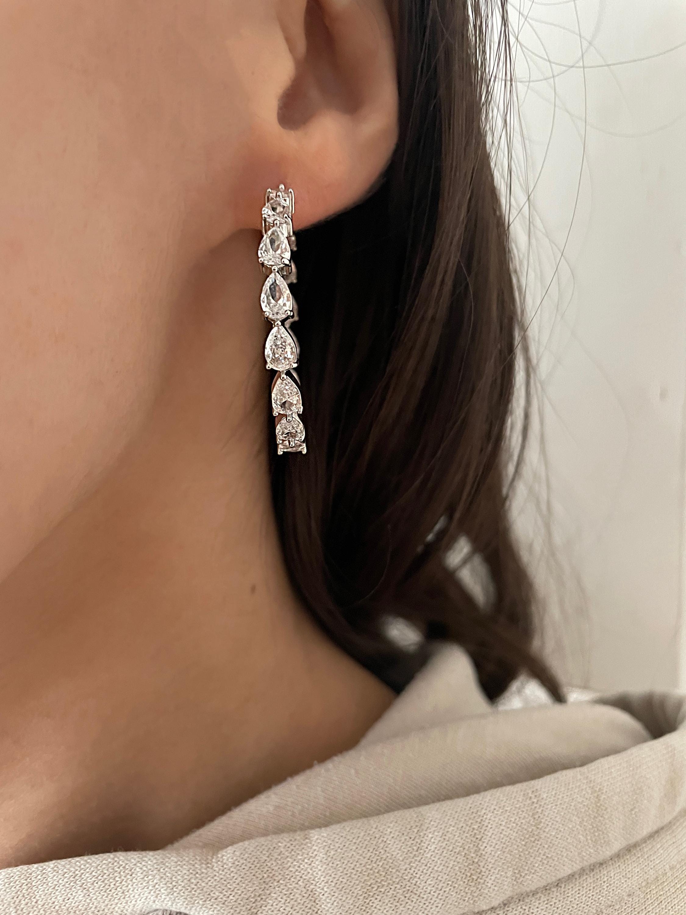 Sparkling Crystal Hoop Earrings - Etsy