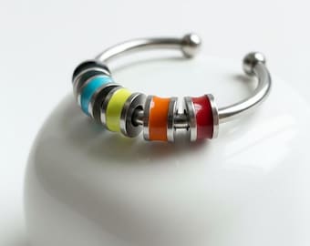 Anxiety ring, Anti-stress beads ring, adjustable fidget ring