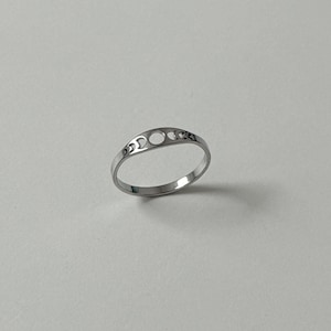 Mondphase Ring, Edelstahl Ring, himmlischer Schmuck, Mond Band, Minimalist Ring, Witchy Ästhetisch, Boho Ring, stapelbar