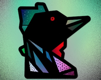 Vinyl, weatherproof Minnesota Loon holographic sticker