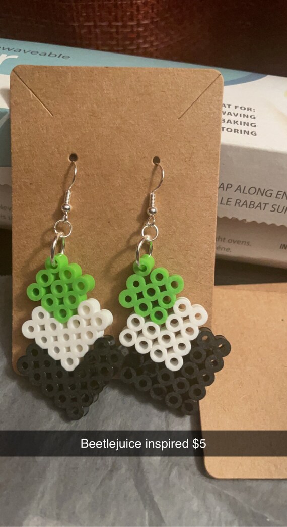 Perler Bead Earrings Multicolor Etsy