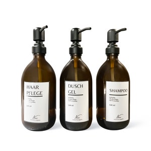 Soap Dispenser Set of 3 Pump Bottle | Brown glass soap dispenser | Soap, shampoo, lotion, dish soap | Refillable Sustainable | DIY Upcycling