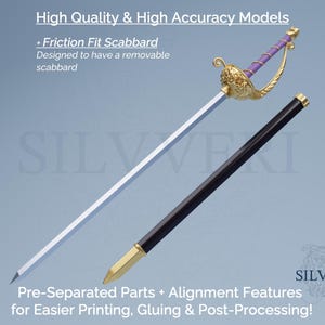 Dominique Rapier Prop for Cosplay - Case Study of Vanitas - Instant Download STL Files for 3D Printing