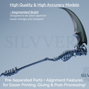 Undertaker Scythe Prop for Cosplay - Black Butler - Instant Download STL Files for 3D Printing