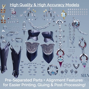 Wriothesley Accessories Bundle for Cosplay - Genshin Impact - Instant Download STL Files for 3D Printing