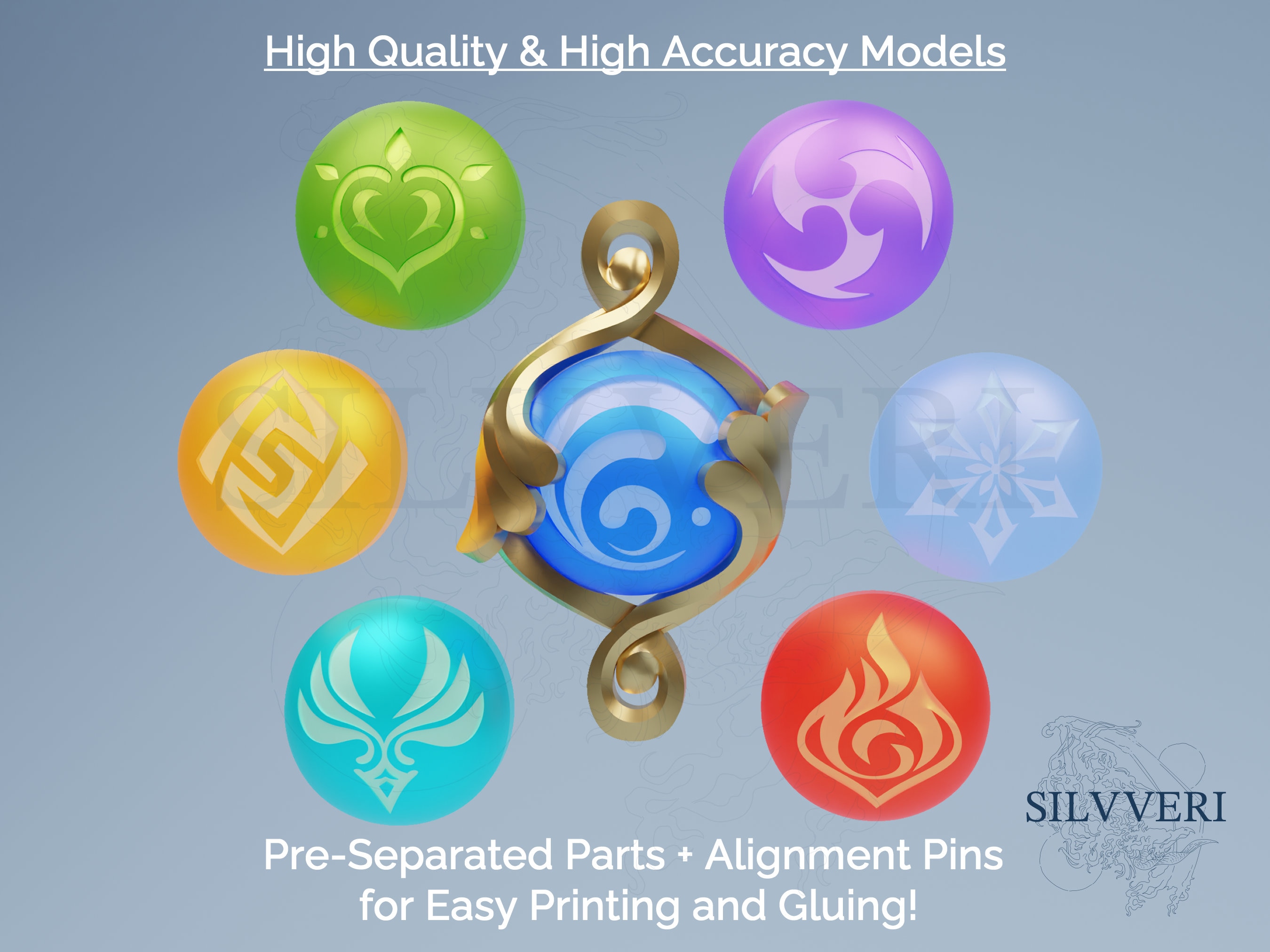 Fontaine (ousia) Vision Bundle for Cosplay - Genshin Impact