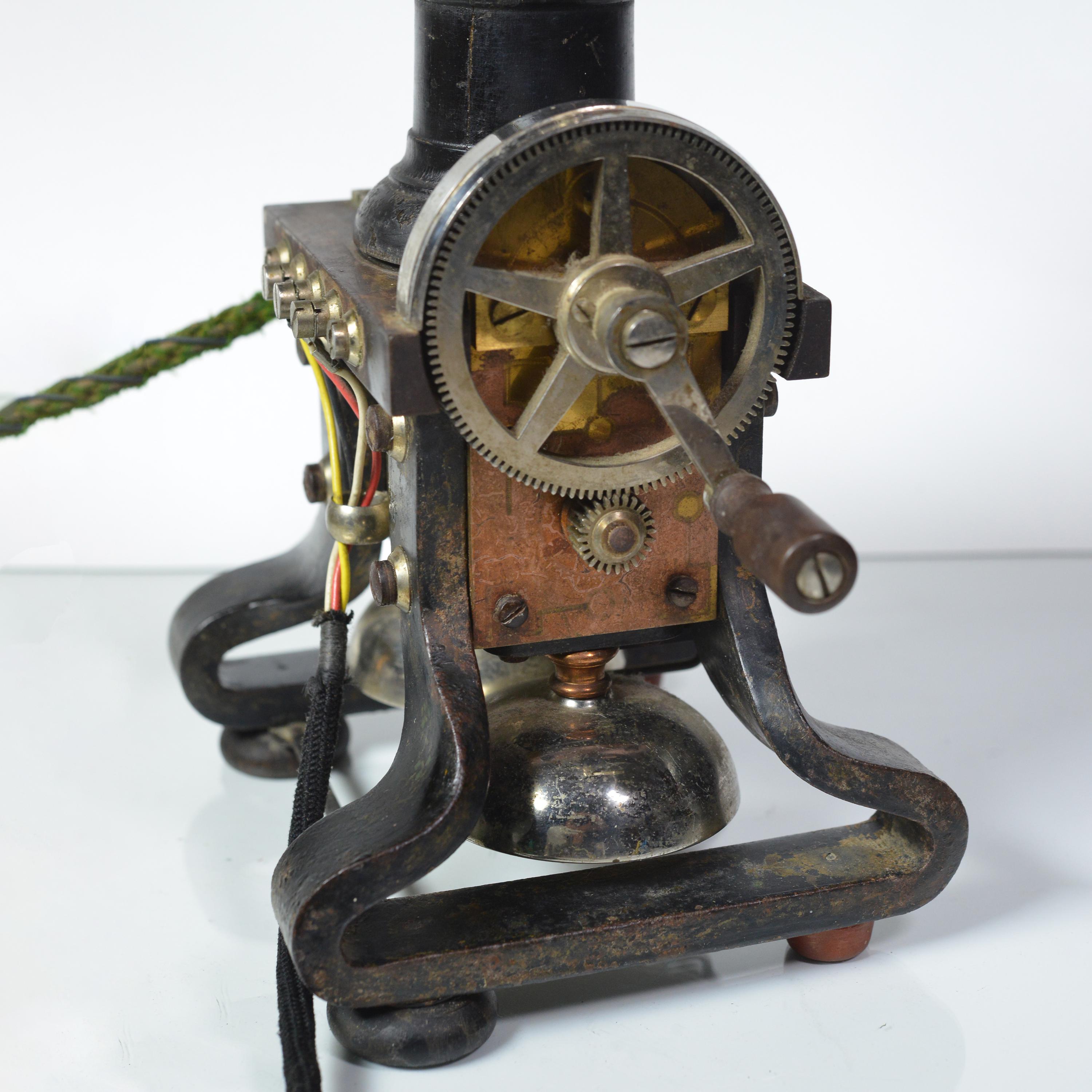 Antique L. M. Ericsson AC110 Iron Skeleton Telephone Taxen Eiffel