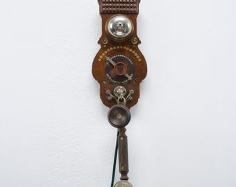 1907 Antique Ericsson HA100 Wooden Wall Intercom Telephone Switchboard