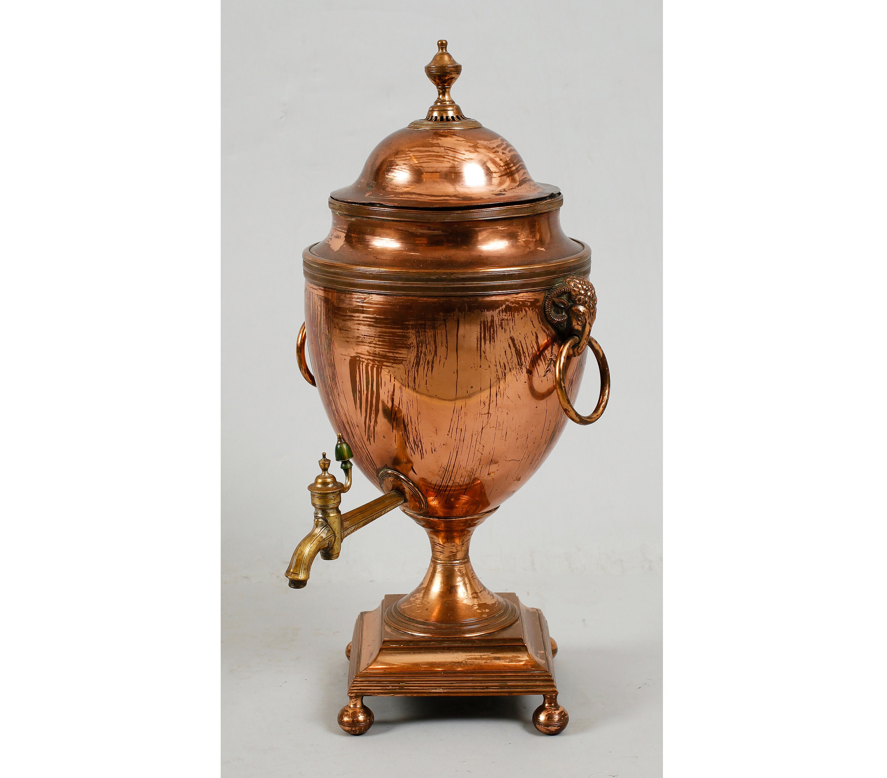 Empire British Samovar or Tea Urn Red Copper Ram Heads 19th Etsy