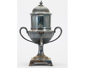 Neoclassical British NS silver plated Samovar Tea urn w infuser 19th century