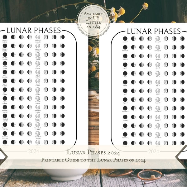 Lunar Phase Printables, Grimoire Printables, Book of Shadows Pages, Witch Printables, Beginner Witch, Lunar Calendar 2024, Moon Phases