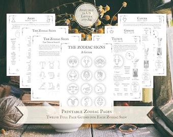 Pagine del Grimorio Zodiacale: Guida stampabile per principianti (download digitale)