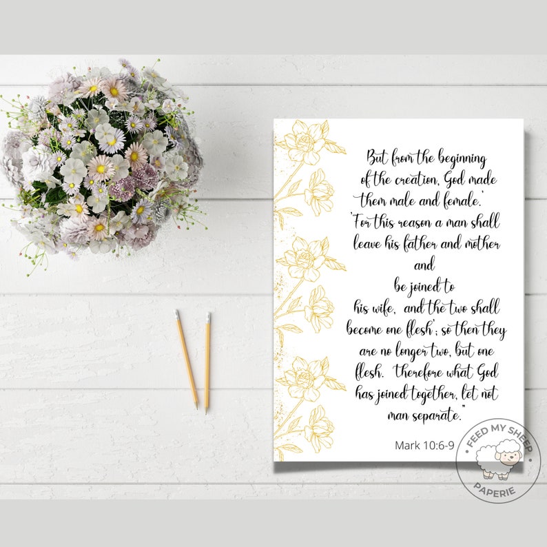 Christian Wedding Card Printable Wedding Card Christian Wedding Gift ...