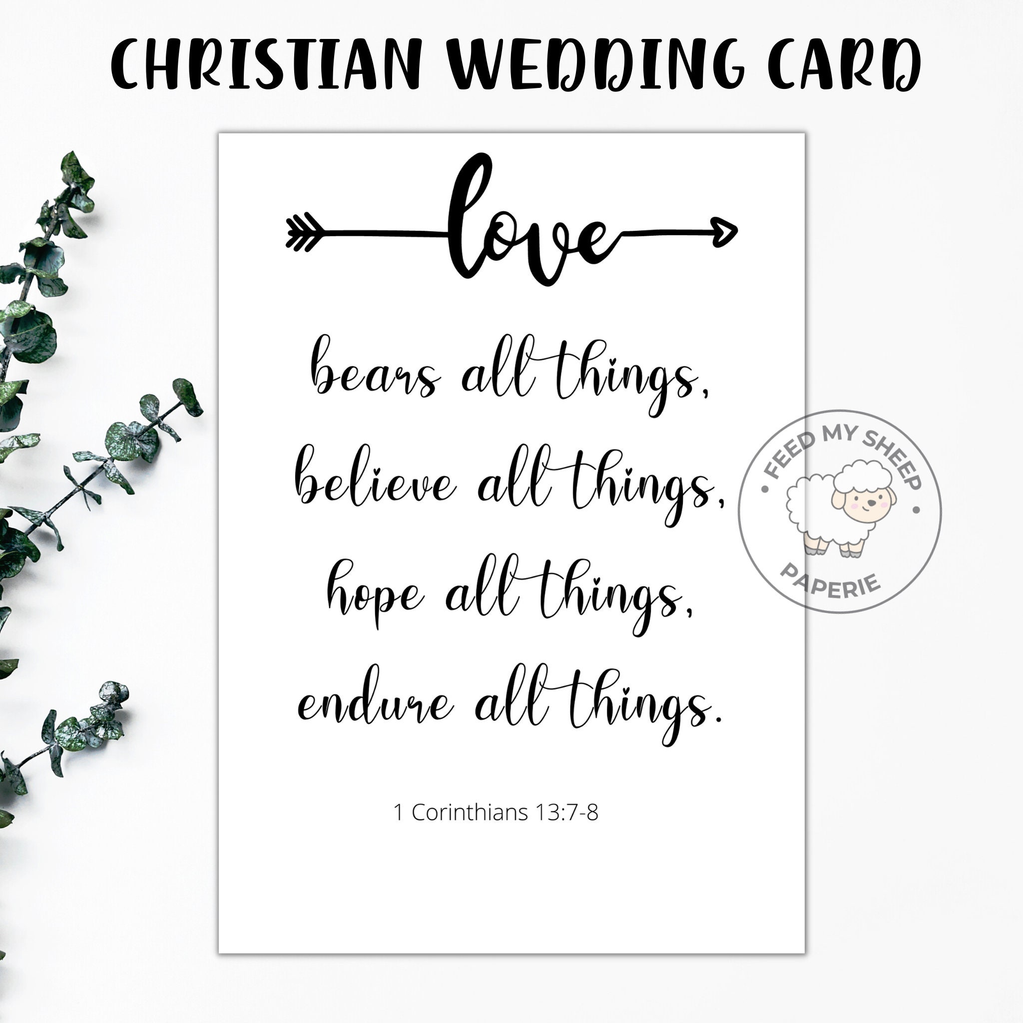 Christian Card Wedding Card Printable Christian Wedding Card Christian ...