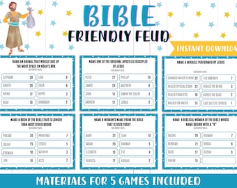 BIBLE FRIENDLY FEUD | Bible Trivia | Game Night | Fun Feud for Family | Church Game | Bible Trivia for Adults and Teens | Instant Download