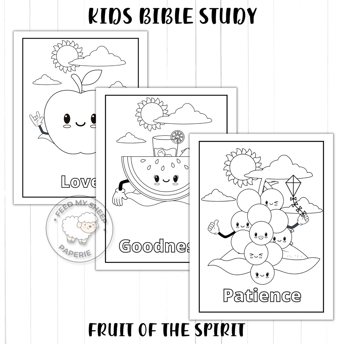 PRINTABLE FRUIT of the SPIRIT Bible Story Coloring Pages Bible Activity PRINTABLE FRUIT of the SPIRIT Bible Story Coloring Pages Bible Activity