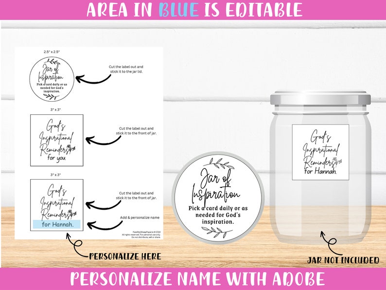 DIY JAR of INSPIRATION | Printable Scripture Jar | Christian Gift for ...