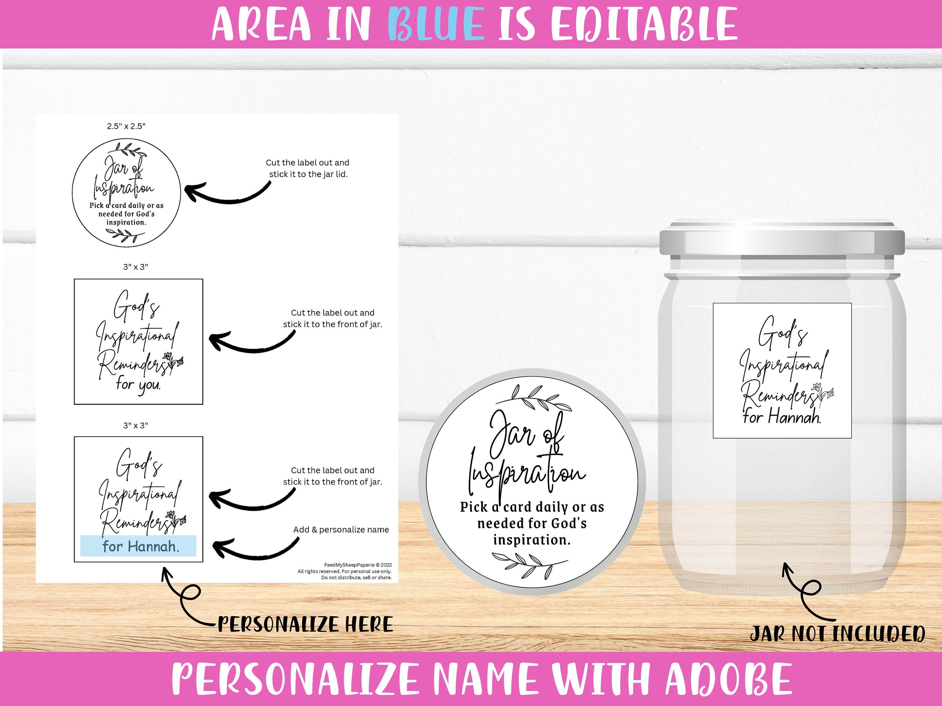 DIY JAR of INSPIRATION | Printable Scripture Jar | Christian Gift for ...