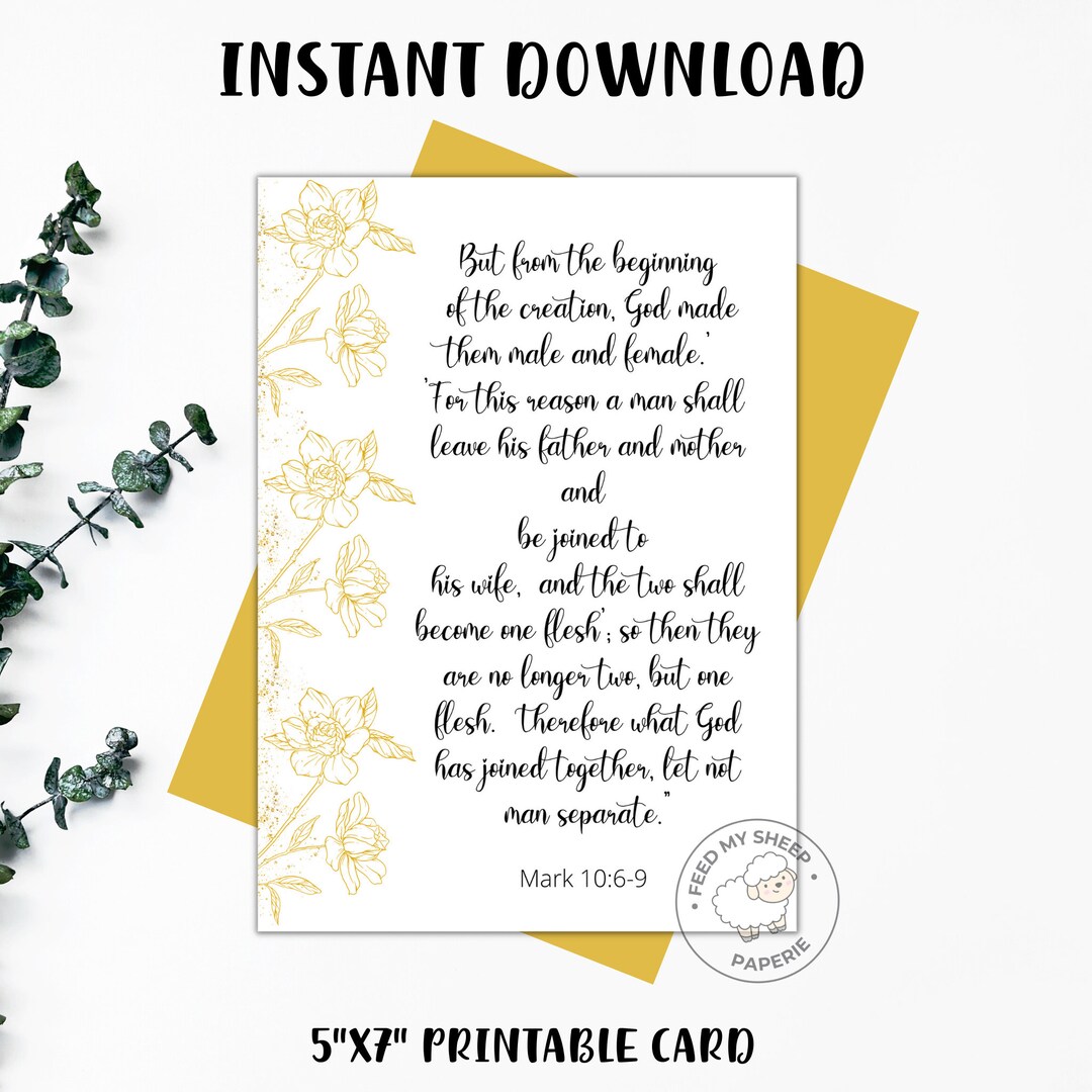 Christian Wedding Card | Printable Wedding Card | Christian Wedding ...