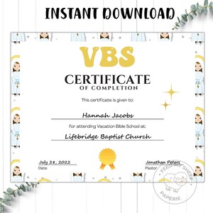 Summer Camp VBS Zertifikat | VBS Ferienbibelschule Abschlusszertifikat | Sofort Download 11 &quot;x 8,5&quot;