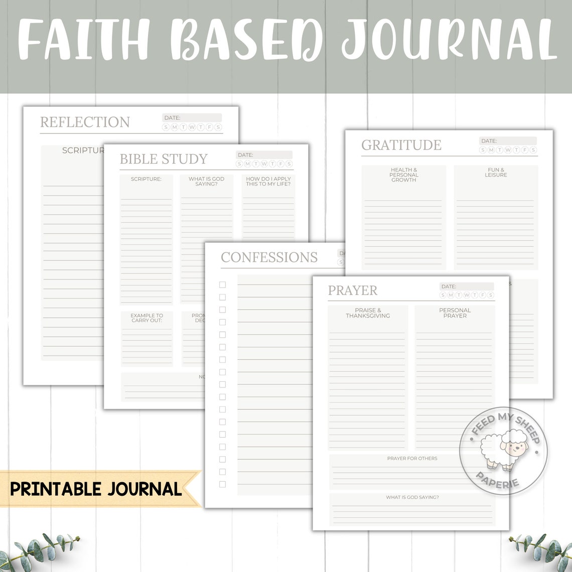 Prayer Journal Printable Bible Study Faith Based Journal Bible Study