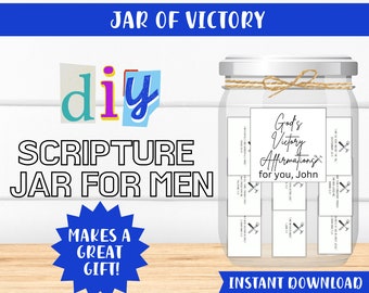 DIY Bible Verse Jar for Men: Christian Encouragement (Digital Download)