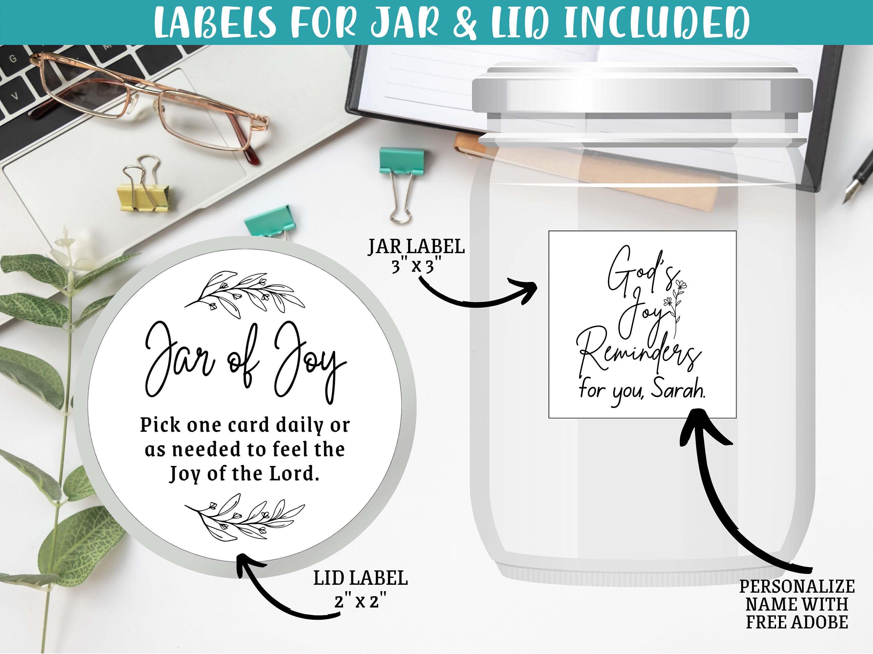 Bible Verse Jar | DIY JAR of JOY | Christian Gift for Encouragement ...