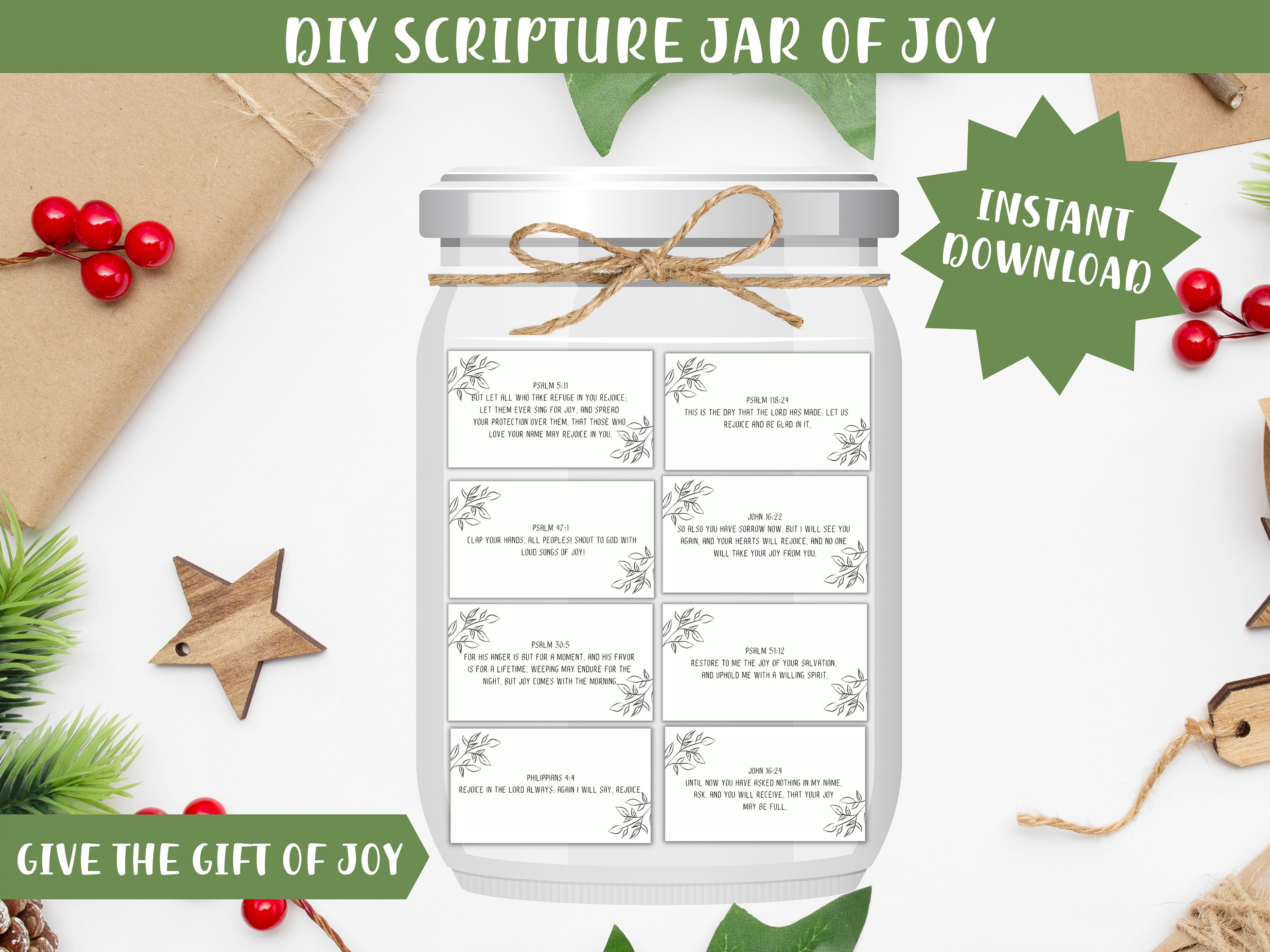 Bible Verse Jar | DIY JAR of JOY | Christian Gift for Encouragement ...