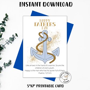 HAPPY FATHERS DAY Card | Meaningful Fathers Day Card | Printable Fathers Day Bible Verse Card | Psalms 127:24-25 | 5&quot;x7&quot; Instant Download