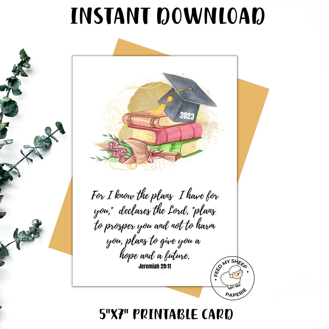 Graduation Christian Card Printable Graduation Card - Etsy