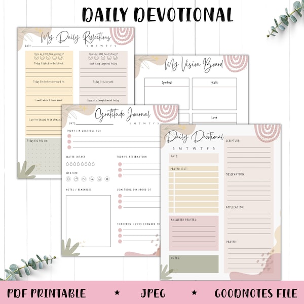 DAILY DEVOTIONAL | Printable Daily Devotional | 8.5" x 11" Daily Devotional | Goodnotes Journal | Instant Download