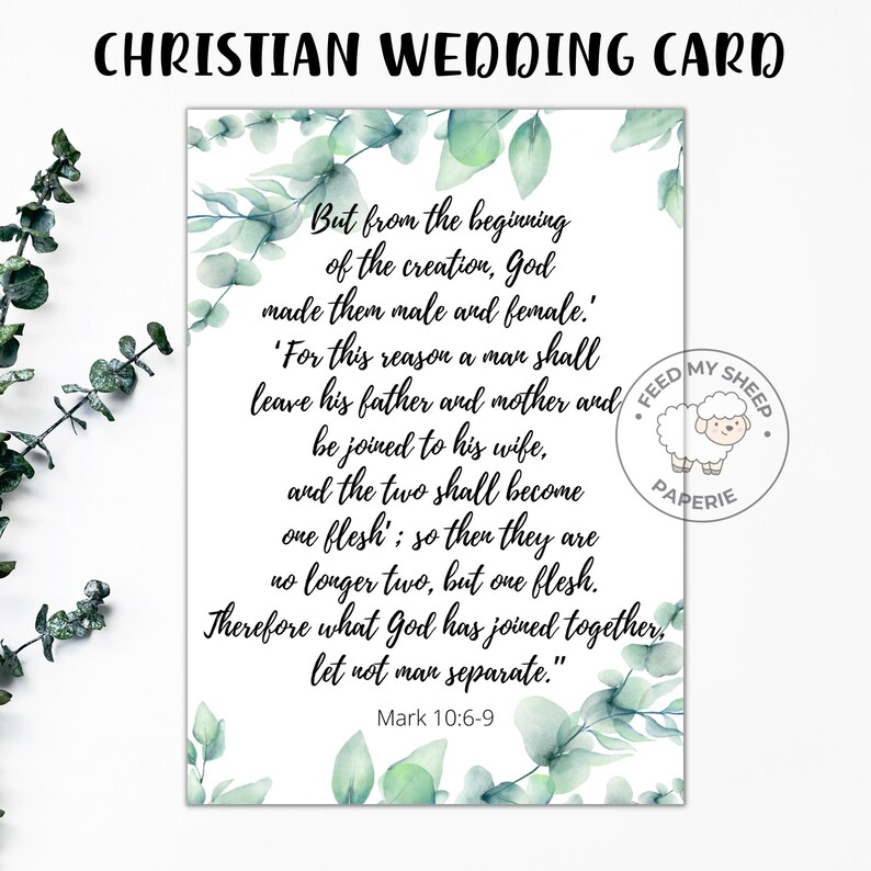Printable Christian Wedding Card Wedding Card 5x7 Wedding Card Instant ...