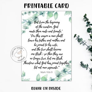 Printable Christian Wedding Card Wedding Card 5x7 Wedding Card Instant ...