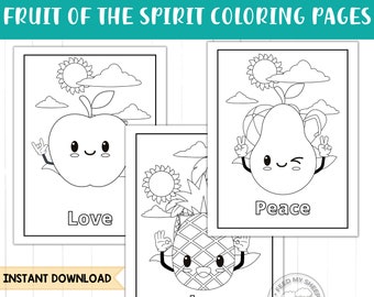 Fruit of the Spirit Coloring Pages: Bible Story Activity (Digital Download)